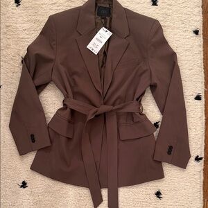 Zara tie waist brown blazer XS/S